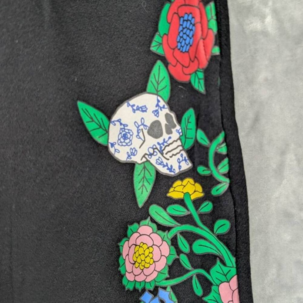 Roberto Lugo Sweatpants Medium Black Floral Jogger Drawstring Graphic Print - Picture 9 of 10